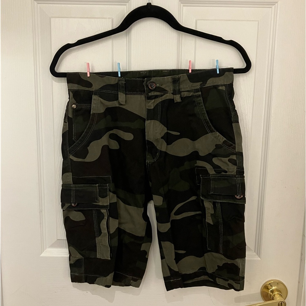 san marco, green camo cargo shorts